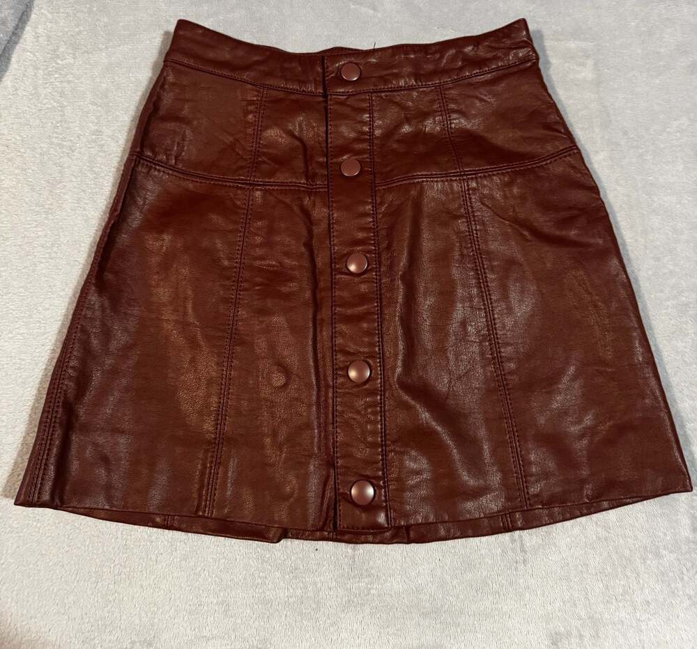 Free People Maisie Vegan Mini Skirt in Double Dare